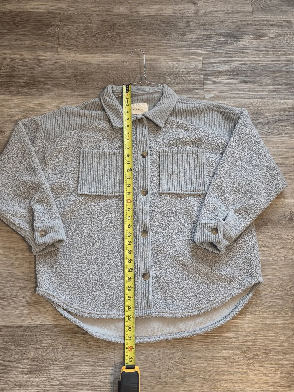 American Eagle Outfitters Light Gray Sherpa Shacket - Picture 4 of 7